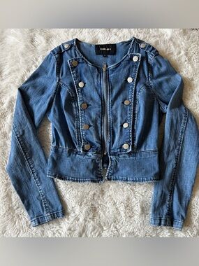Valley Girl Jean Military Jacket